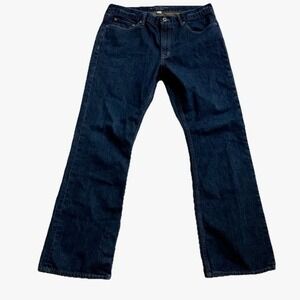 Banana Republic Slim Bootcut Mens Jeans 35x32 (34x31)‎ Dark Wash Blue Denim